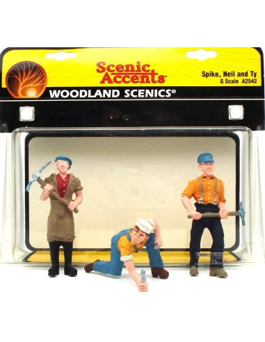 WOODLAND SCENICS WORKERS SPIKE, NEIL AND TY