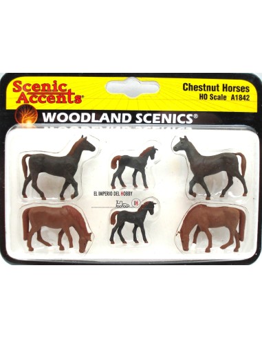 WOODLAND SCENICS CHESTNUT HORSES