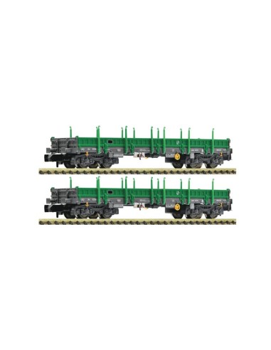 FLEISCHMANN RENFE, SET DE 2 VAGONES PLATAFORMA CON TELEROS MM9C