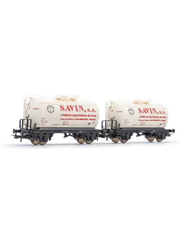 RENFE ELECTROTREN, SET OF 2 TANK CARS WITH 2 AXLES PR "SAVIN, S.A."