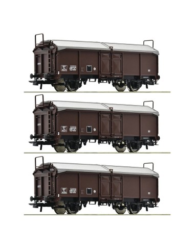 ROCO SET OF 3 WAGONS WITH SLIDING ROOFS