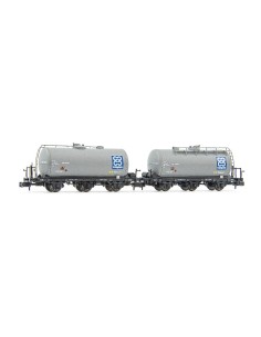 ARNOLD RENFE, SET OF 2 3-AXLE TANK CARS, "CAMPSA" GREY...