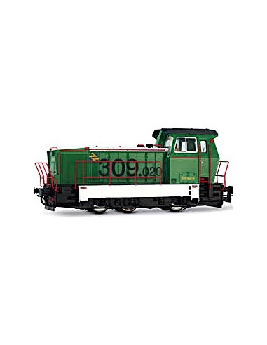 ELECTROTREN ADIF, LOCOMOTORA DIÉSEL DE MANIOBRAS SERIE 309, DECORACIÓN VERDE/BLANCA CON DECODER DE SONIDO