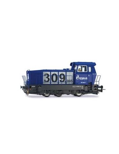 ELECTROTREN FEVASA, LOCOMOTORA DIÉSEL DE MANIOBRAS SERIE 309, DECORACIÓN AZUL/GRIS, CON DCC