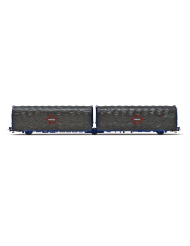 ELECTROTREN TRANSFESA, 3-AXLE ARTICULATED COVERED CAR, LAILS TYPE, LARGE LOGO