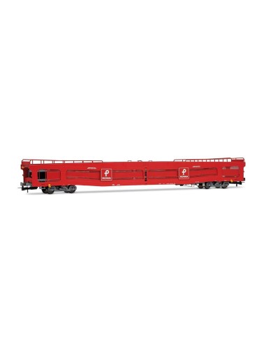 ELECTROTREN RENFE, VAGÓN PORTACOCHES Uaks, DECORACIÓN ROJA "PECOVASA"