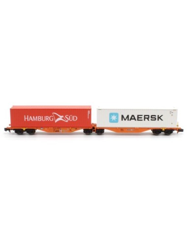 MFTRAIN Sggrss 80' GO TRANSPORT WASCOSA DOPPEL-GELENK-CONTAINER-PLATTFORM