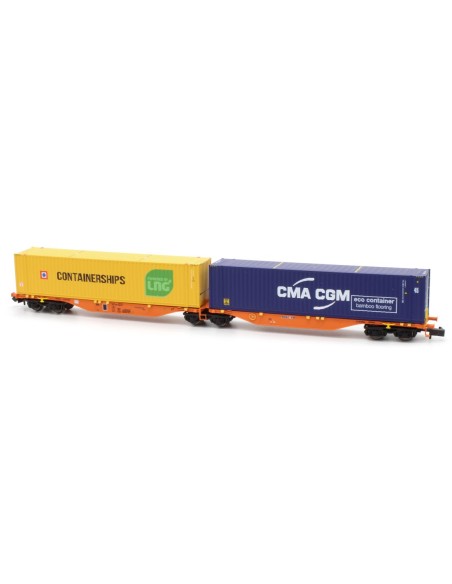 MFTRAIN DOPPELGELENKIGE CONTAINERPLATTFORM Sggmrss 90' CONTINENTAL RAIL WASCOSA