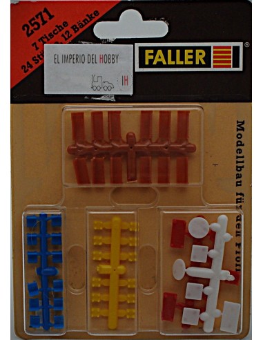 FALLER DECORACIÓN (7 MESAS, 24 SILLAS, 12 BANCOS)