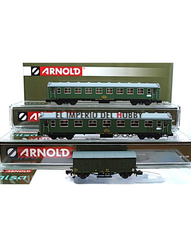 ARNOLD ALSA, „Zug von Philipp II.“ Set bestehend aus 2 6000 Wagen mit Innenbeleuchtung + Wagen