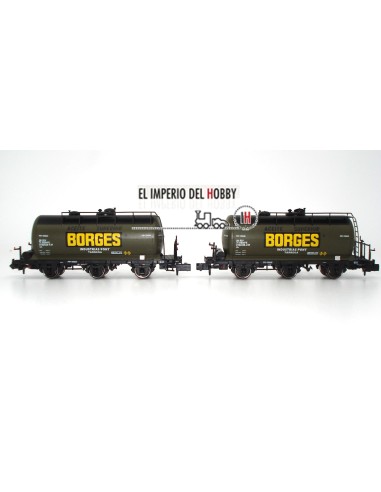 ARNOLD RENFE, SET DE 2 VAGONES CISTERNAS PR DE 3 EJES "BORGES"