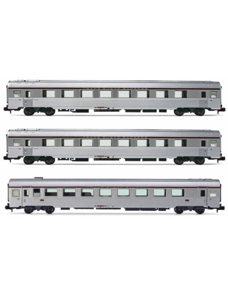 ARNOLD SNCF, SET DE 3 VAGONES CLIMATIZADOS TIPO MISTRAL '69, TEE "Julio Verne"
