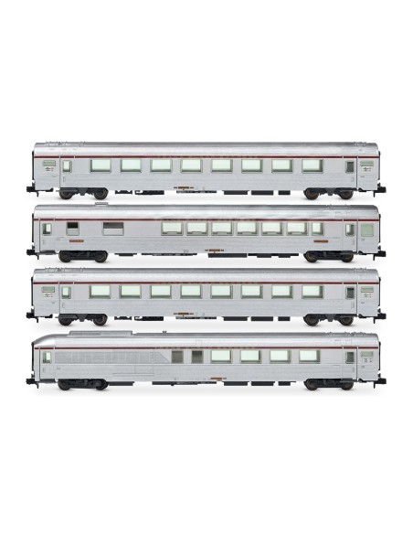 ARNOLD SNCF, SET DE 4 VAGONES CLIMATIZADOS TIPO MISTRAL '69, TEE "Jules Verne"